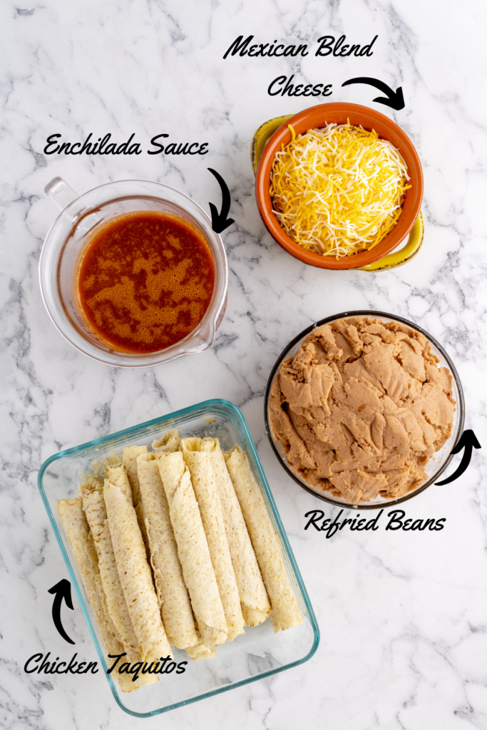 ingredients for the taquitos casserole